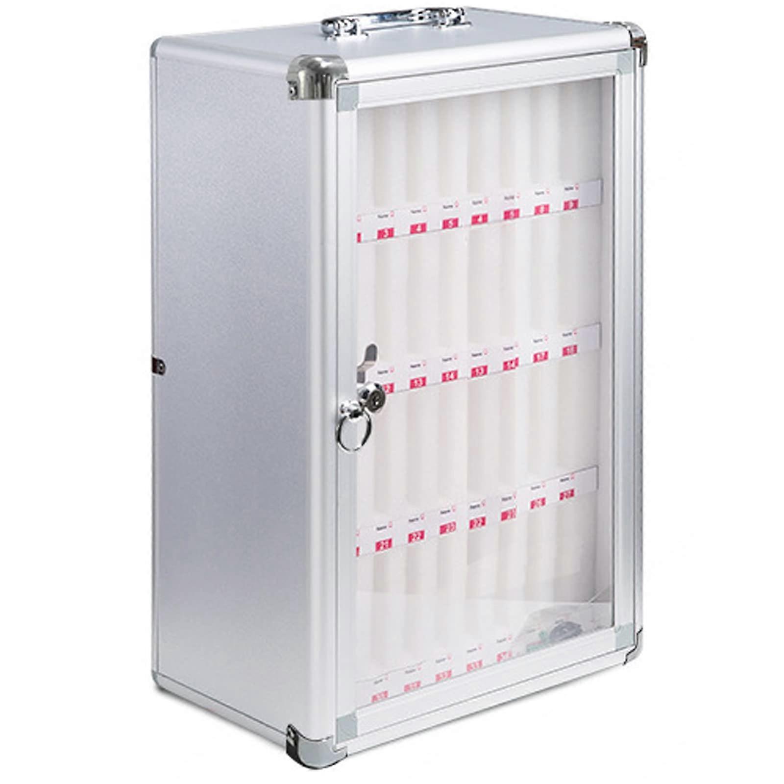 36 Slot Phone Storage Locker with Secure Lock System, Wall or Table Mount Cell Phone Cabinet