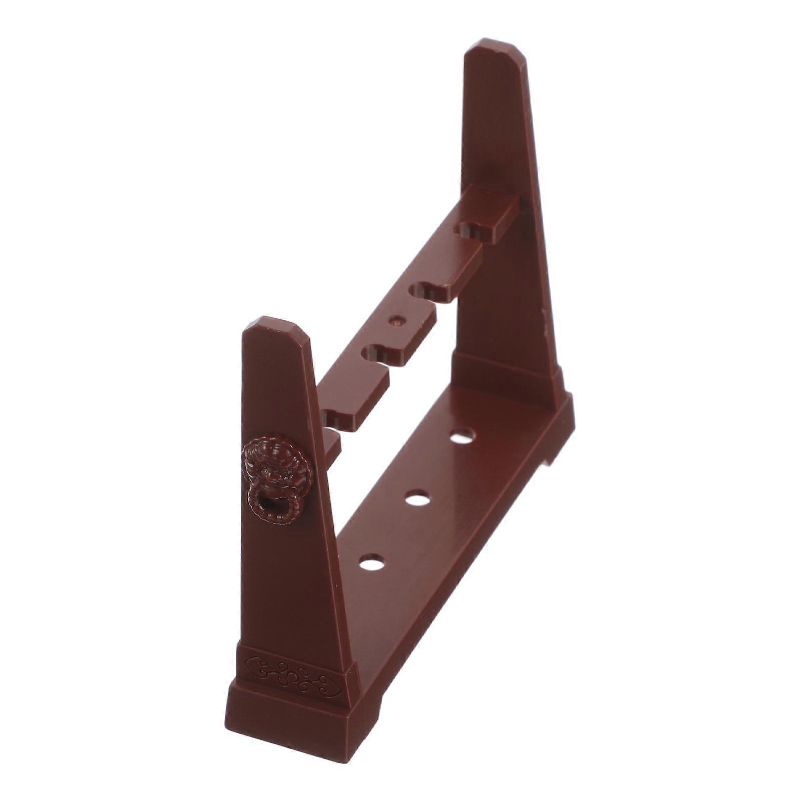 Miniature Sword Rack Plastic Display Stand for Storage Use 5Pcs Brown