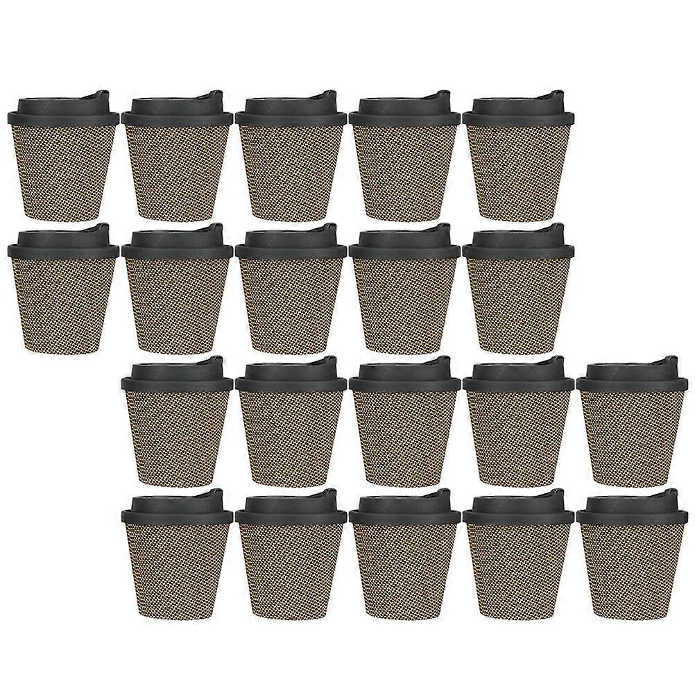 Disposable Coffee Cups with Lid for Convenient Beverage Use 1Set Dark Brown