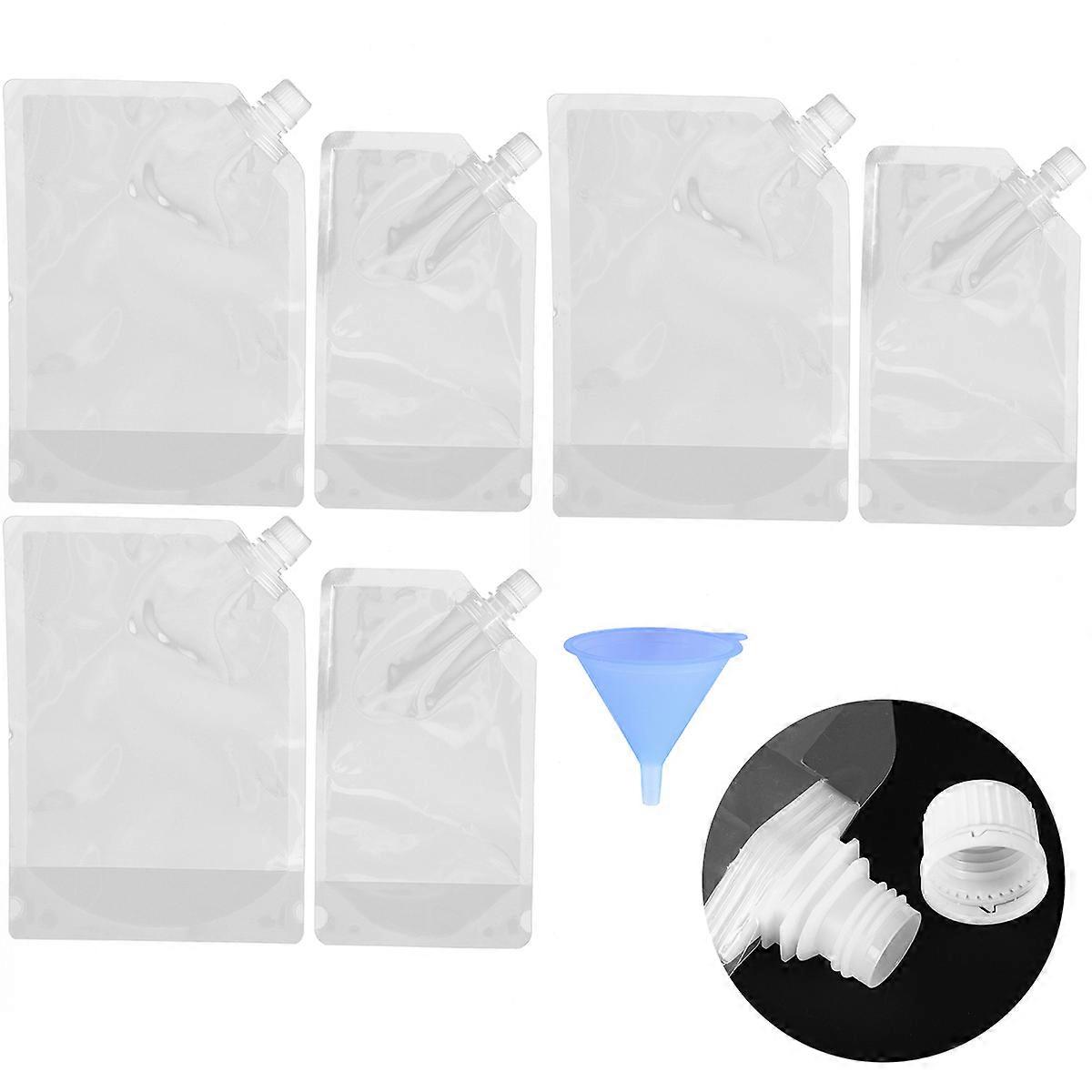 Potable Pouch for Drinking 7Pcs Clear Spouted for Liquid