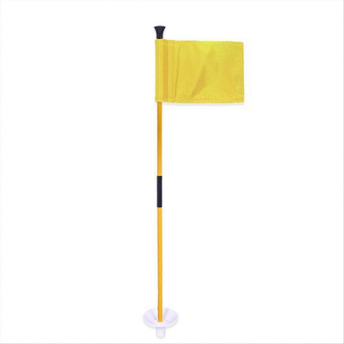 Yellow Golf green flag, two-section detachable flagpole