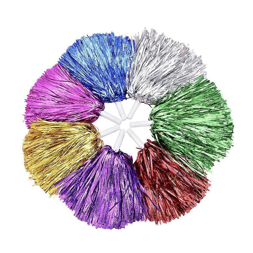 Plastic Pom Pom Cheerleader Hand Flower for Party 6Pcs Assorted