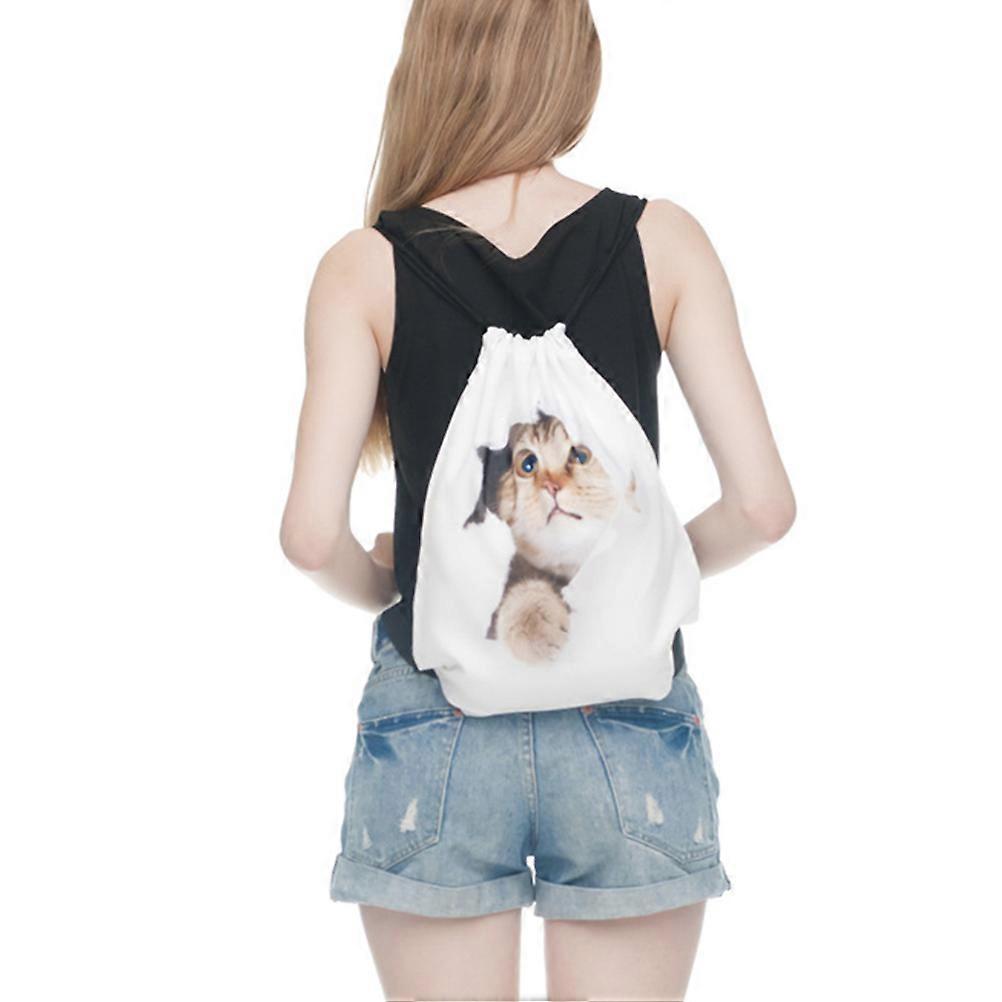 Drawstring Bag Bundle with Animals Patterns for Sports Use 2Pcs