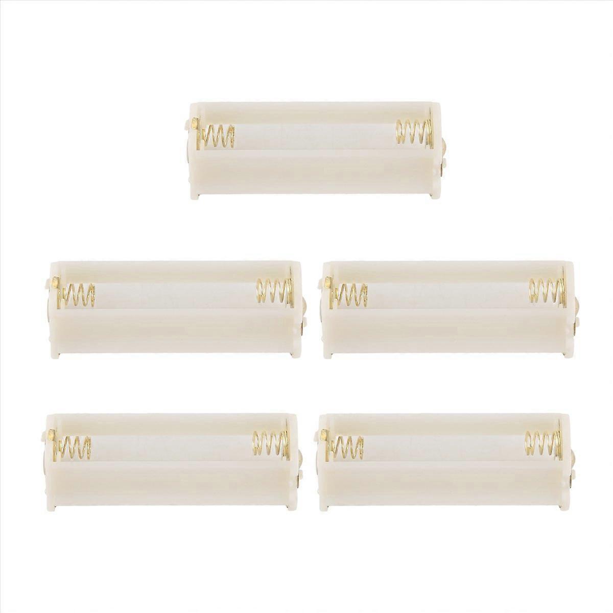 5Pcs Round 3x 1.5V AAA Battery Holder Case Box Container White