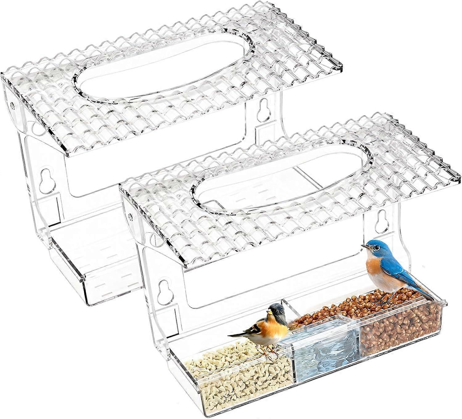 Transparent bird feeder, window bird feeder, with suction cups