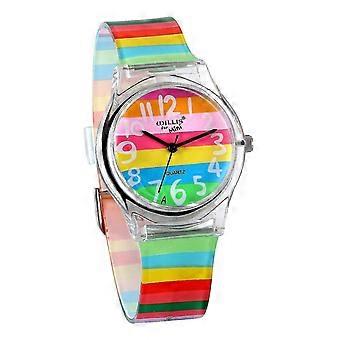 Kinderuhren für Kinder im Alter von 6-16 Jahren Kleine Mädchen Quarzuhr Süße Bunte Regenbogen First Time Lehrer Easy Read Armbanduhren