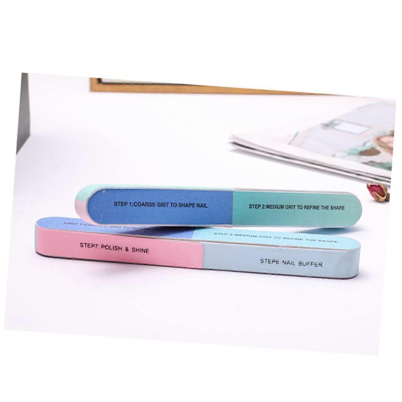 12Pcs Nail Files and Buffer Set with Numbered Buffing Steps, Washable for Acrylic Nails