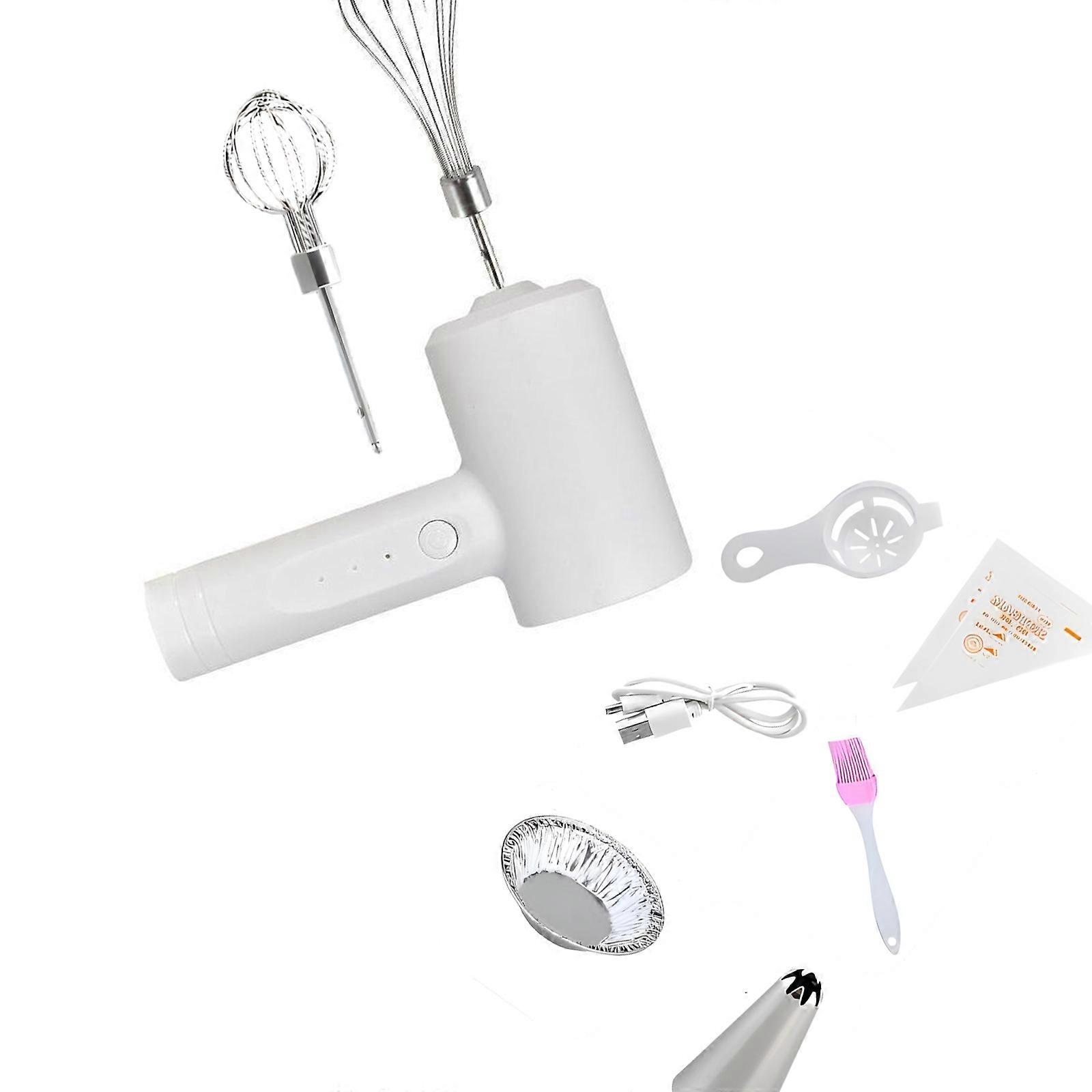 Quiet Operation Wireless Electric Hand Set Speed Adjustable Removable Baking Ergonomic Designs  White