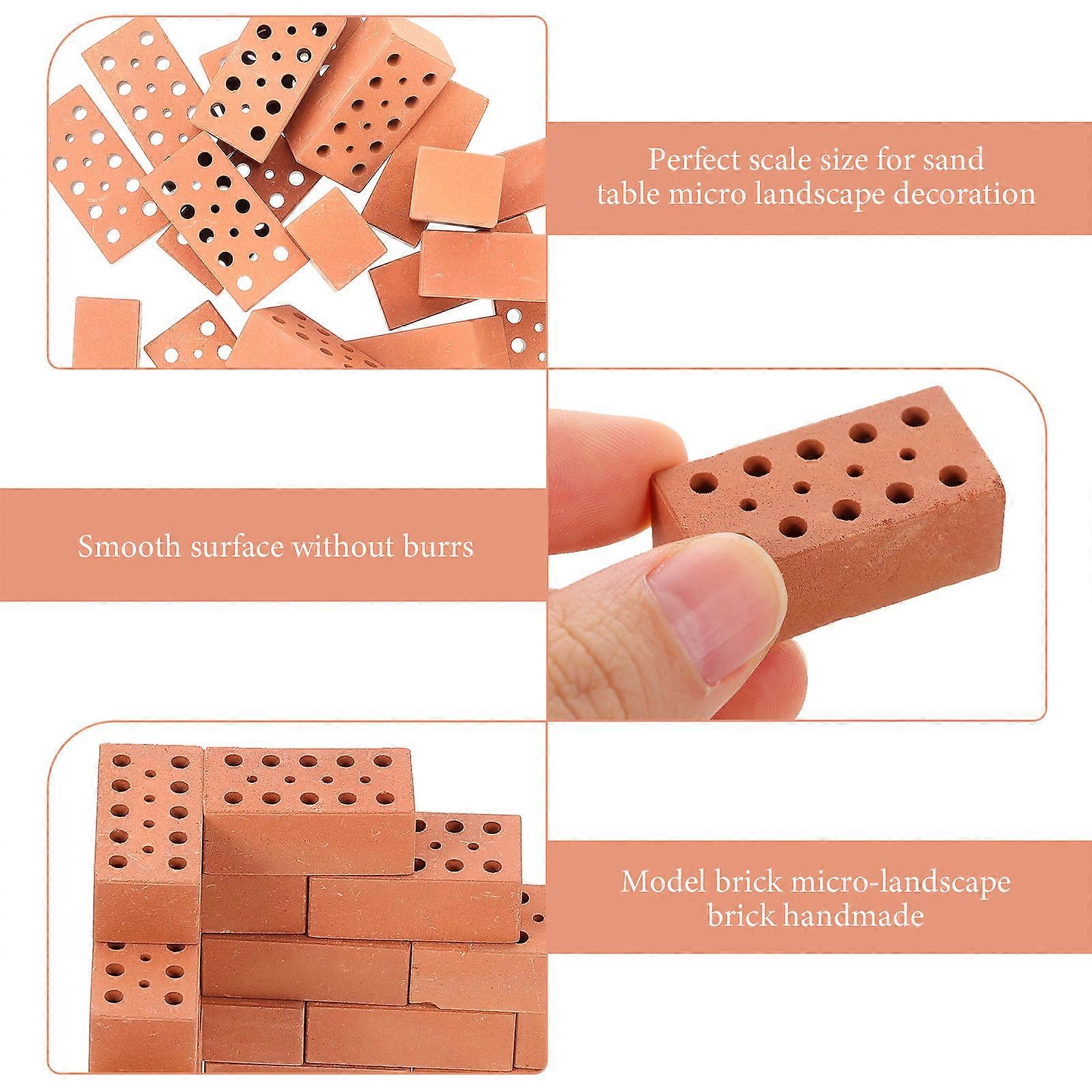 Miniature Brick Models Brown DIY for Decor Simulation Bricks 60Pcs