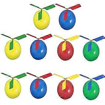 10 Set Lustige Ballon Hubschrauber Launcher Spielzeug Ballon Powered Racers Trägheitskraft Vorbau Spielzeug für Ch