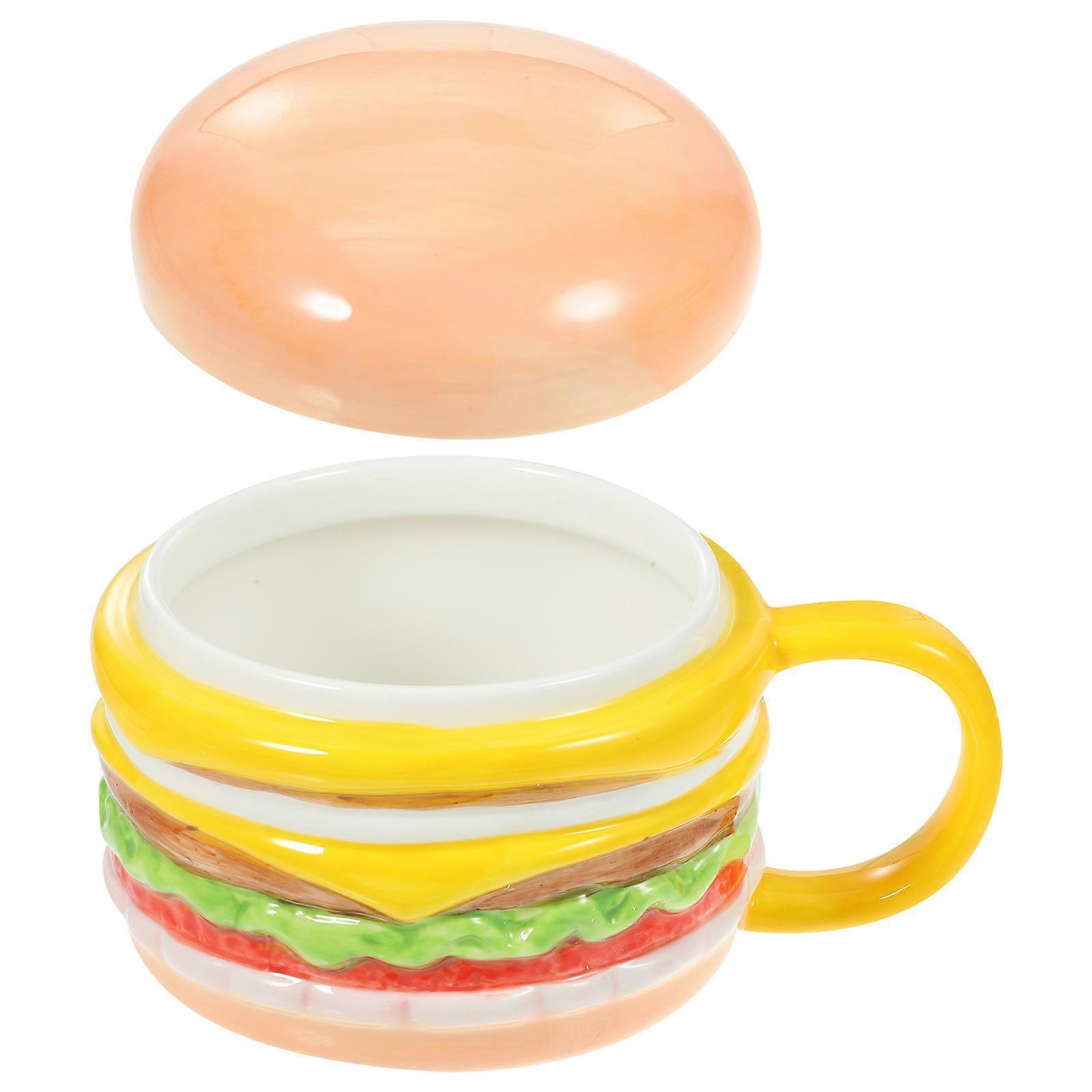 Ceramic Coffee Mug for Drinking Multi Color Cute Hamburger Shape Cup