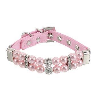 Crystal Rhinestone Pearl Dog Collar for Small Dogs 5Pcs Handmade Jewelry