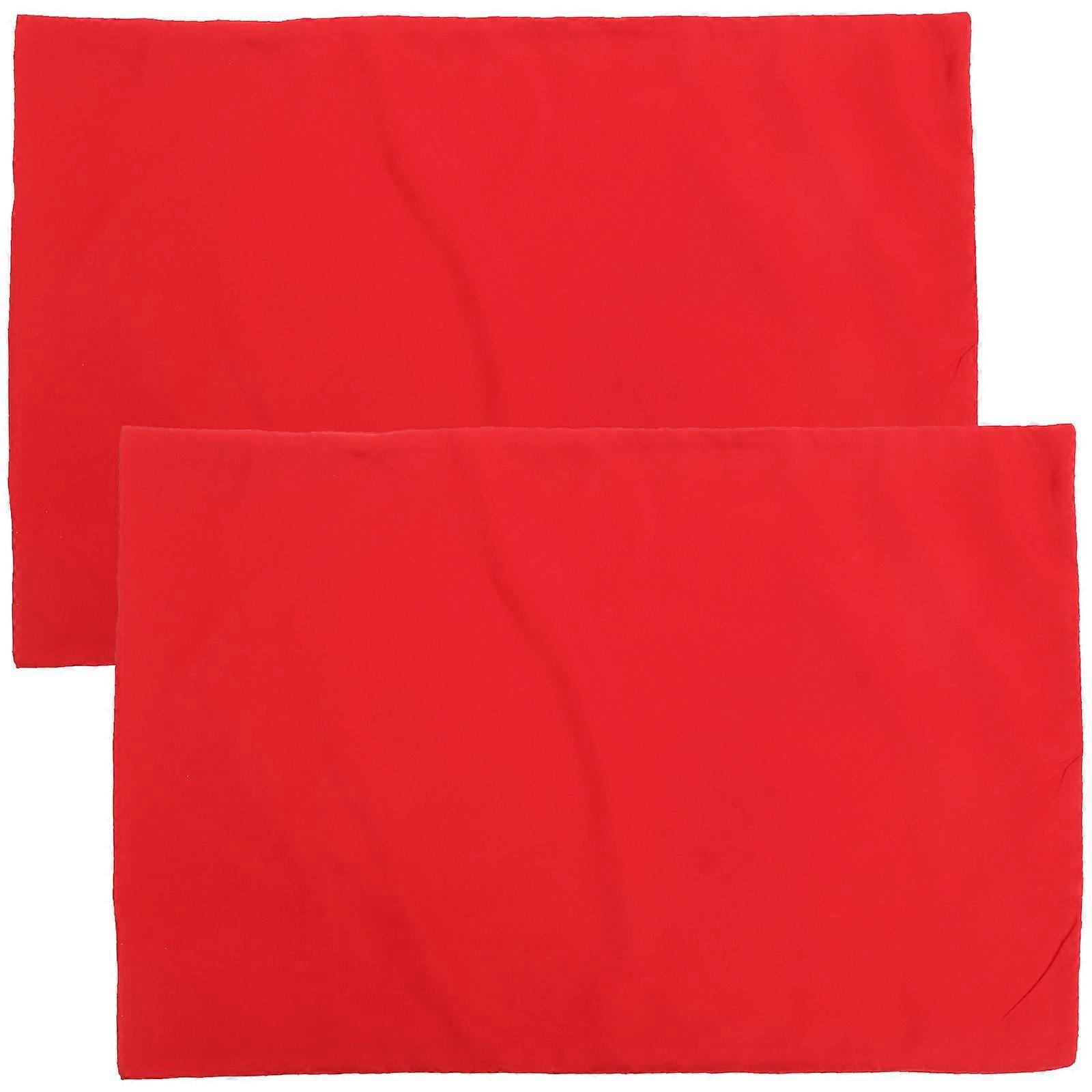 Red Decorative Pillowcase for Protecting Use 2Pcs Polyester Material