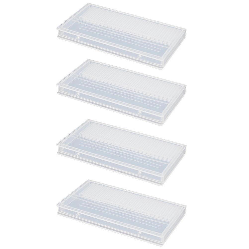 Nail Drill Bits Storage Case for Manicure with 4Pcs Transparent Plastic Boxes