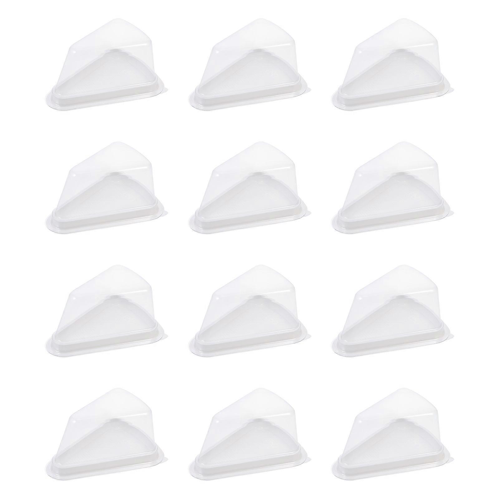 Egg Cake Box Plastic Triangle Cake Boxes for Storage 50Pcs with Lid