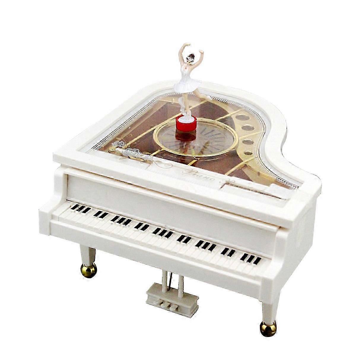 White Creative Music Box with Clockwork Function for Home Decor