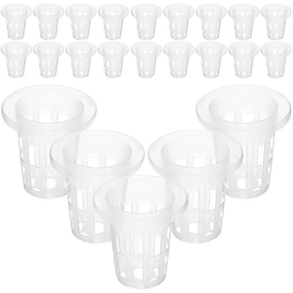 100Pcs Hydroponic Net Pots, White Plastic Mesh Planting Baskets