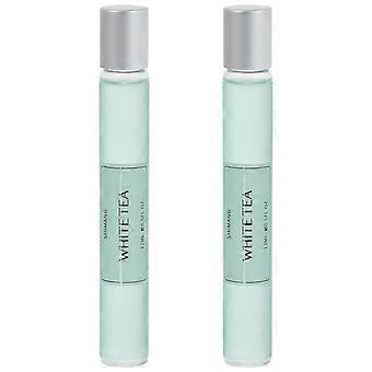 2 unidades de perfume roll-on portátil para homens e mulheres, com fragrância de chá, ideal para uso diário e viagens. Compacto e fácil de aplicar.