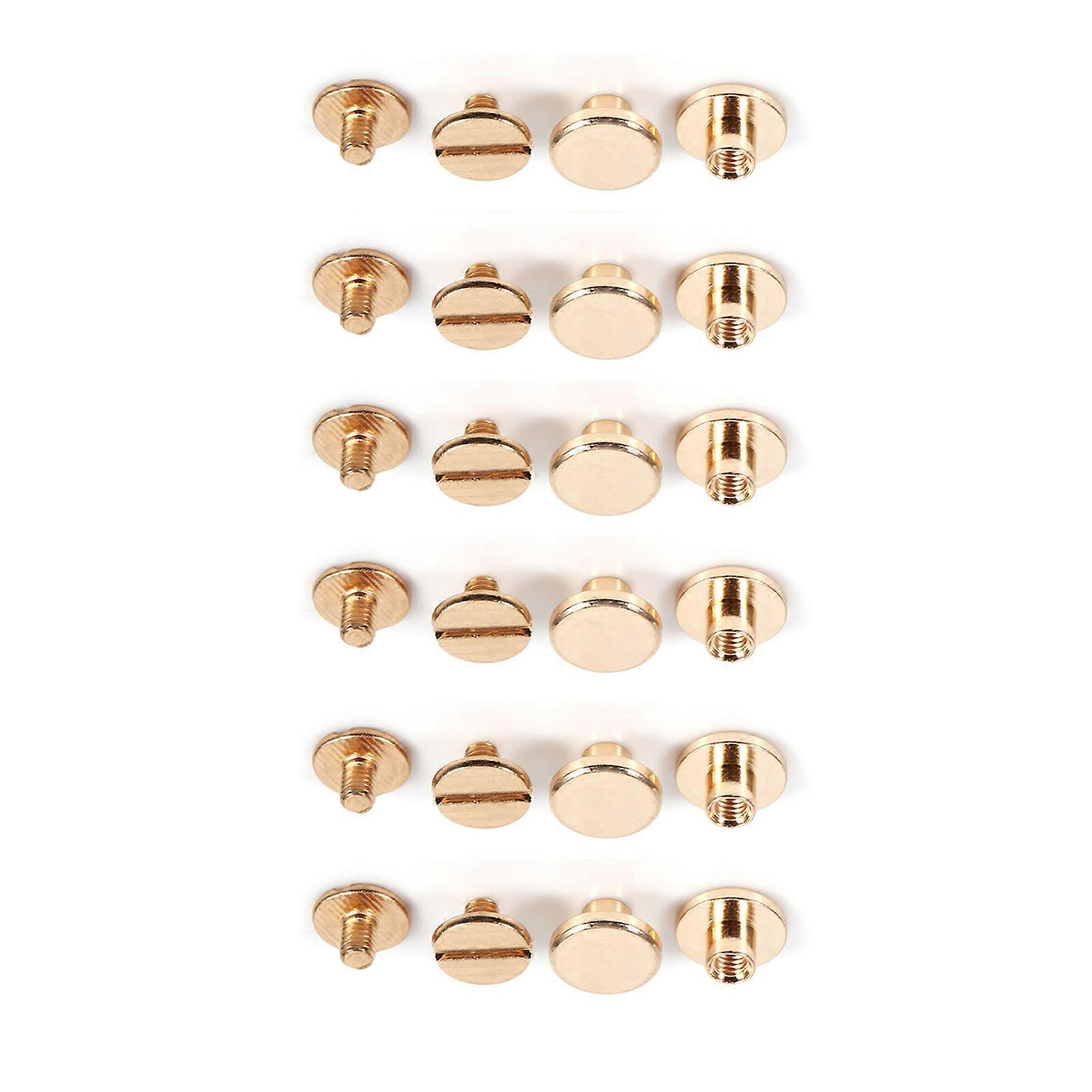 Solid Brass 10sets for Leather 5/6.5/8mm Nail Screwback Screw Stud Button Rivet