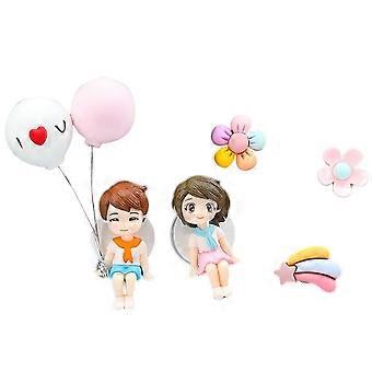 Cute Cartoon Couples Action Figure Figurki Car Ornament Car Air Vent Aromatherapy Freshener Car Dashboard Decoration