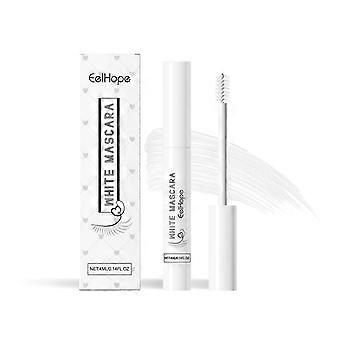 Máscara de pestanas branca de longa duração à prova de manchas, sem grumos, acabamento natural, fácil aplicação em forma de Z, ingredientes seguros, 4ml