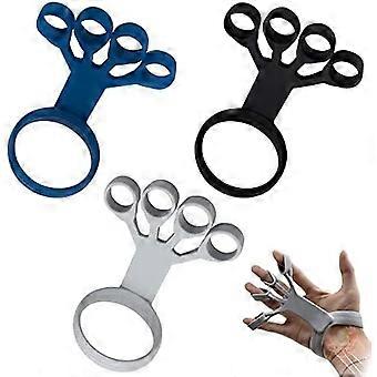 5.5x9cm 3 Pieces Finger Exerciser, Hand Grip Strengthener, Finger Resistance Bands, Hand Trainer, Hand Grip Strengthener for Finger Wrist Exerciser, B
