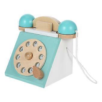 Vintage Wooden Telephone Toy for Kids Interactive Learning Toy