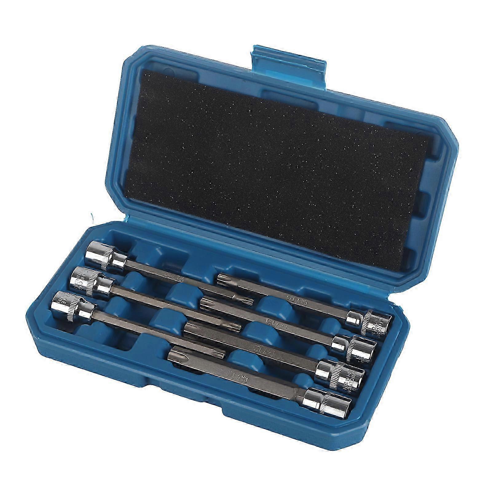 VOBOR 7Pcs 3/8inch Drive Extra Long Torx Star Bit Socket Set
