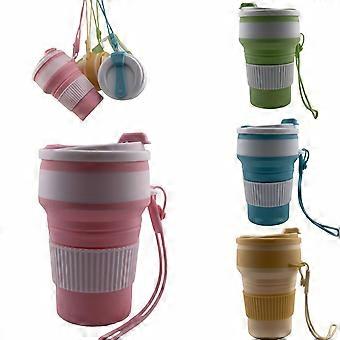 Collapsible Travel Water Cup 4-Pack, Expandable Foldable Cups with Lids, Reusable Drinking Mugs for Camping Hiking Travel