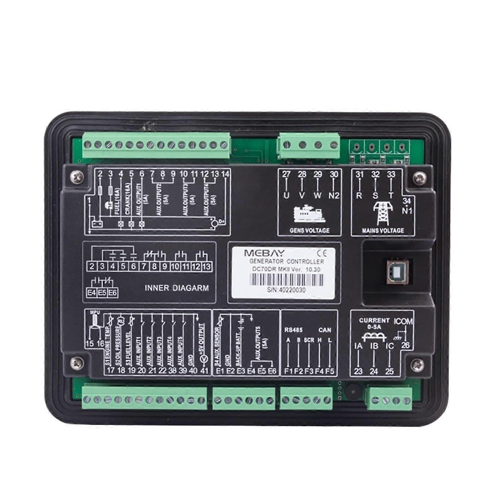DC70DR Diesel Generator Controller Module AMF Auto Start Genset Panel with Durable LCD Display