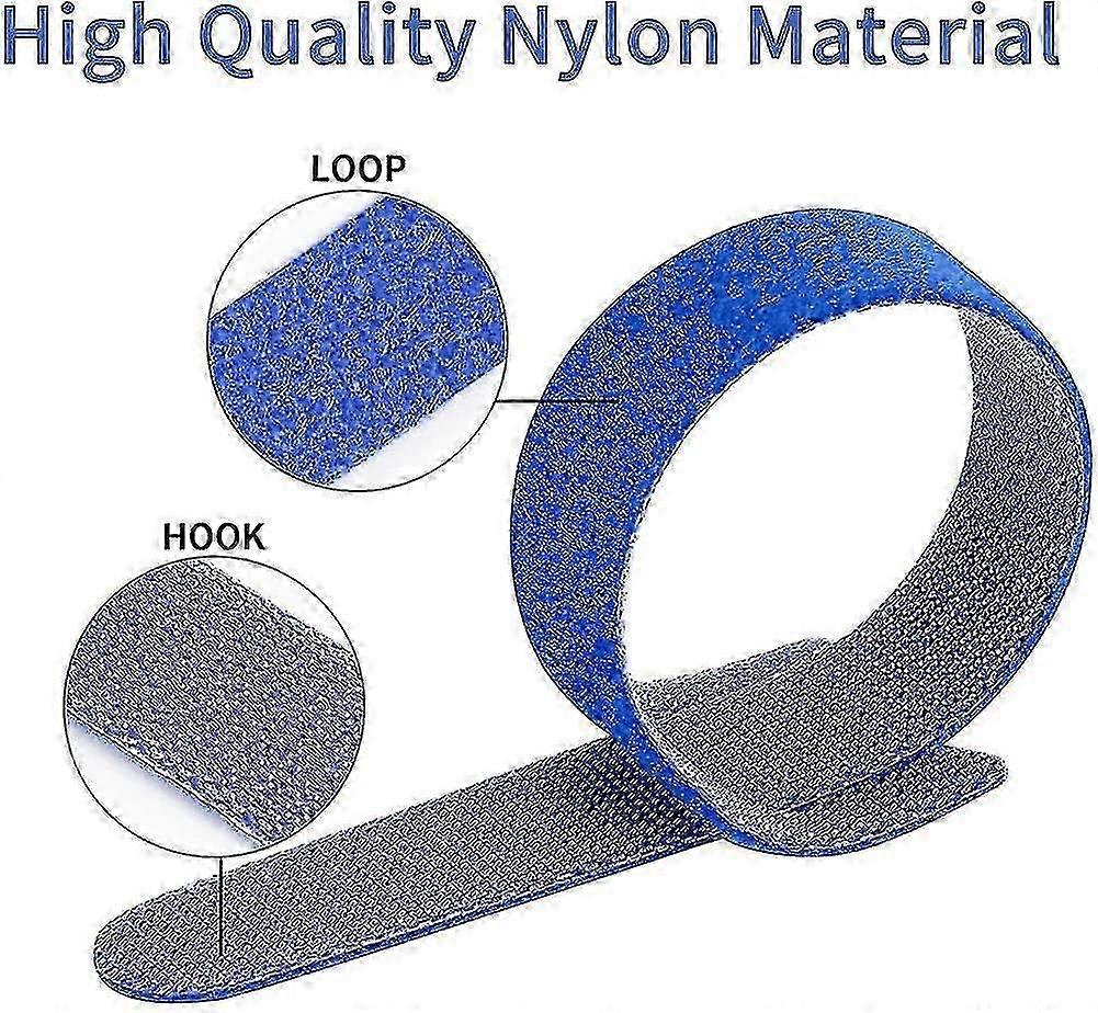 100 Pieces Cable Ties, Reusable Nylon Cable Ties, Adjustable Hook And Loop Cable
