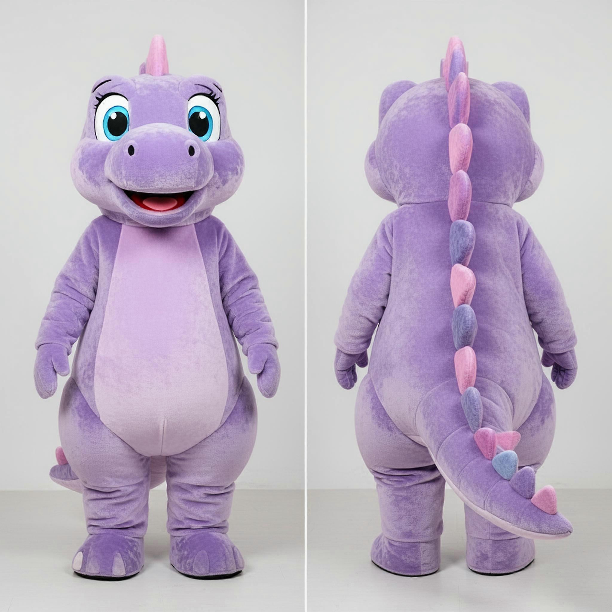 MASTICOT Lavender Plush Scaled Stegosaurus Mascot