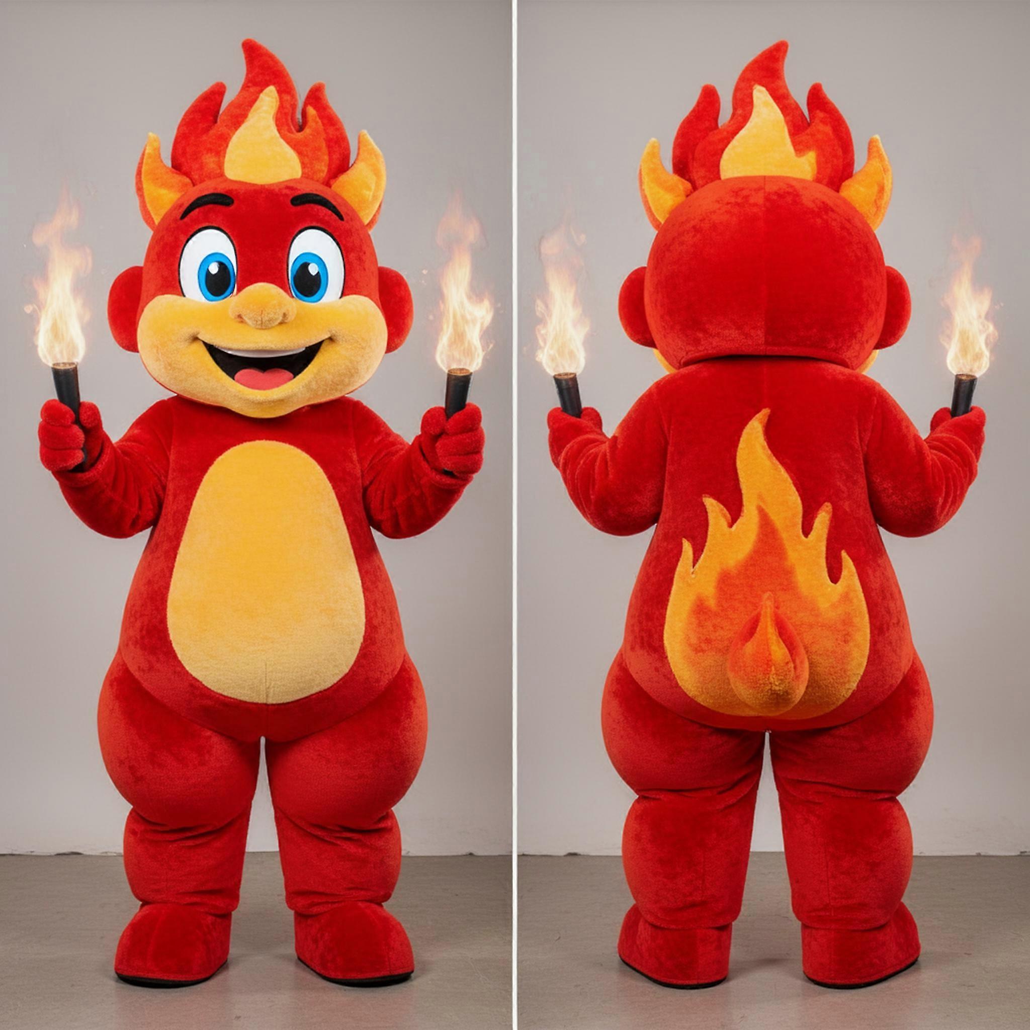 MASTICOT Crimson Vibrant Fire Eater Mascot