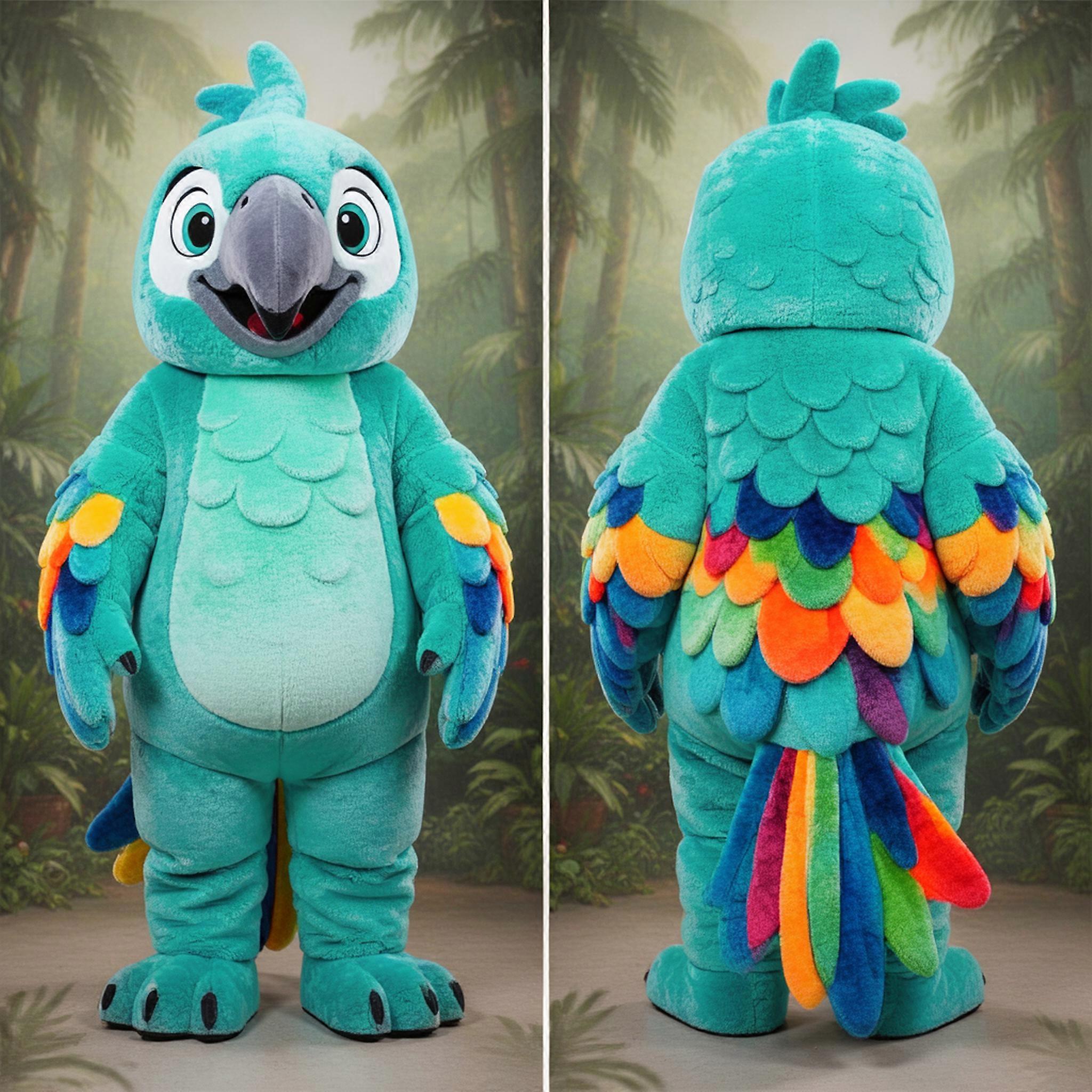 MASTICOT Turquoise Vibrant Feathered Macaw Mascot