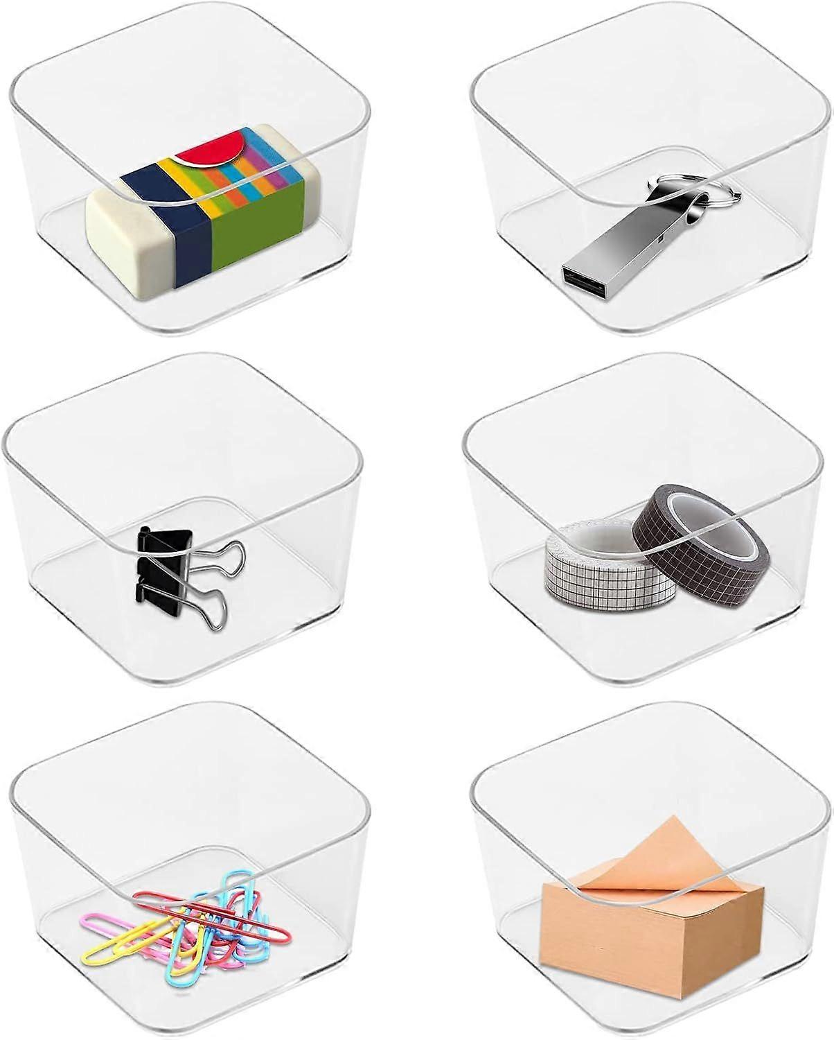 Pieces Small Plastic Storage Boxes without Lids Drawer Organizers Small Storage Container Boxes Storage Box