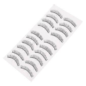 Black False Eyelashes 10Pairs Long Style for Makeup and Party Use