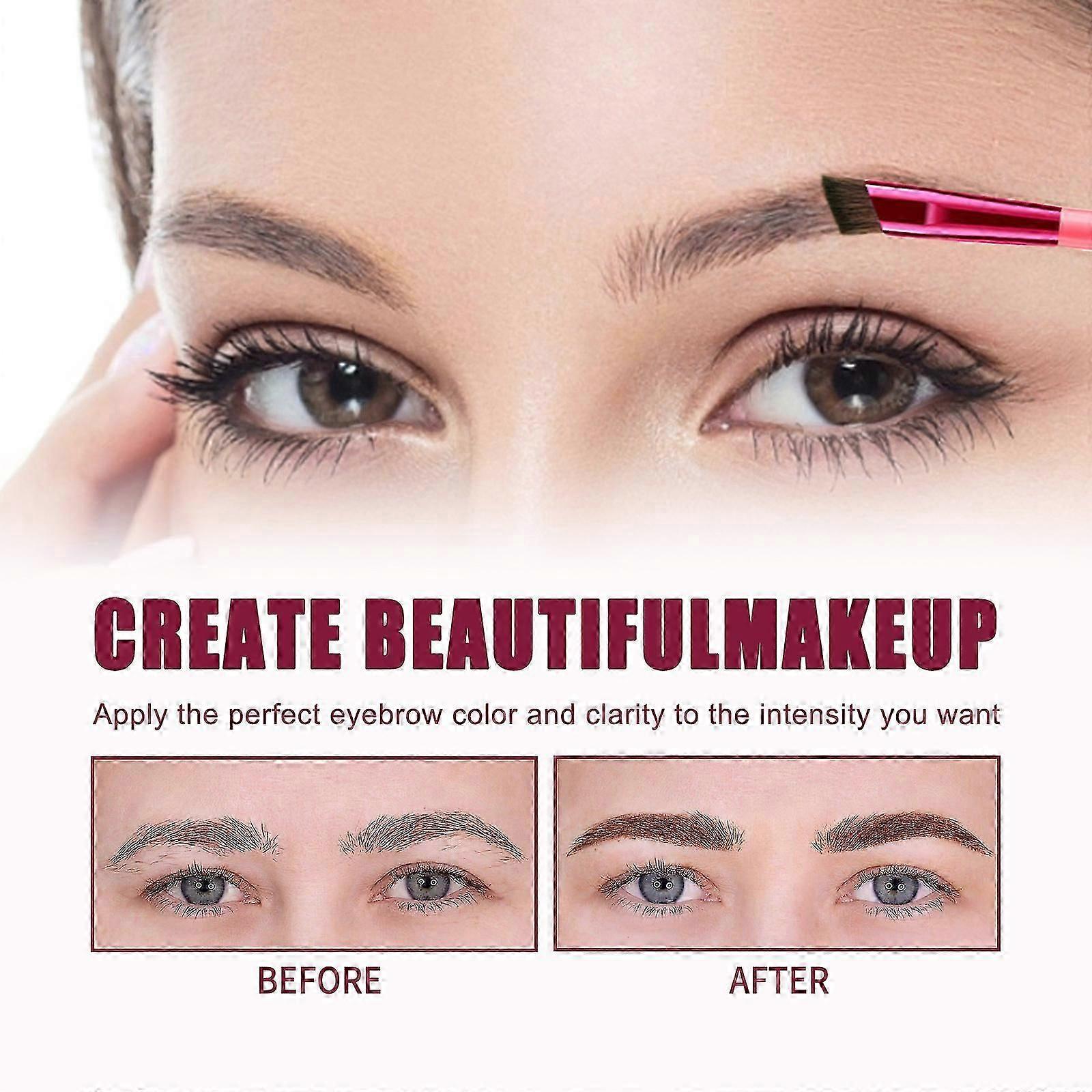 Multi Function Eyebrow Brush & Eyebrow Powder, Multi-function Square Eyebrow Brush, Multifunction Angled Eyebrow Brush