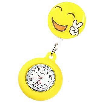 Nurse Pocket Watch Cartoon Clip Watch compatible with Using 1Pcs Yellow Zinc Alloy