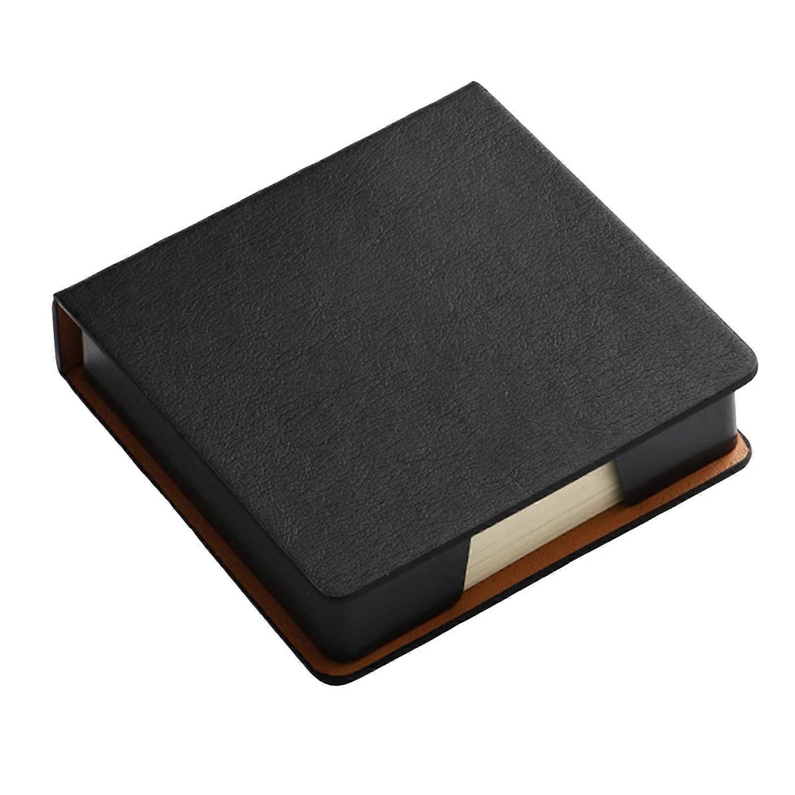 Note Box with Lid 180 Sheets, Leather Sticky Notes Organizer Dispenser
