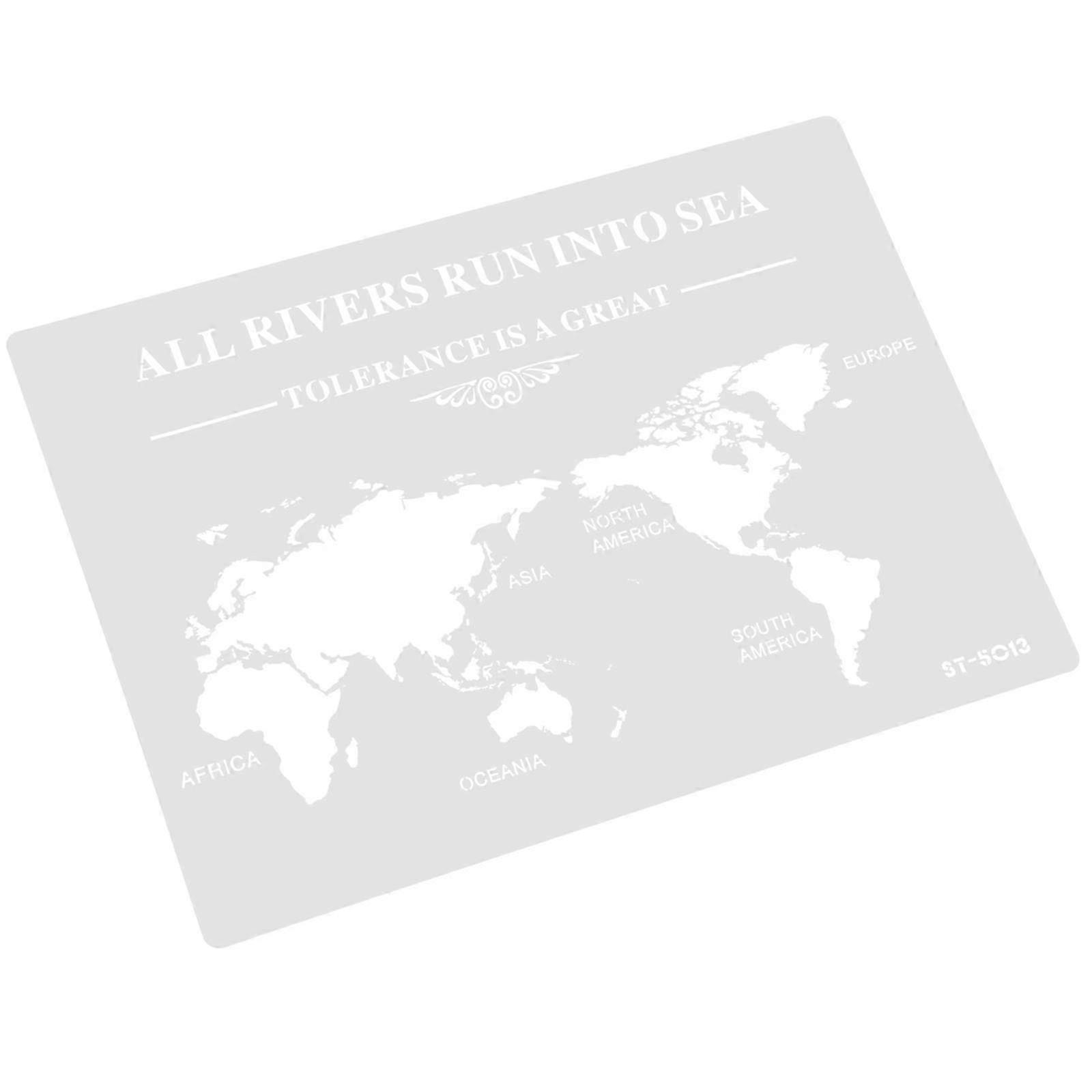 Translucent 3Pcs World Map Cake Stencils, Dessert Decorating Tools compatible with Parties