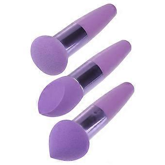 Paarse multifunctionele make-uppennen voor cosmetisch gebruik, set van 15 stuks.