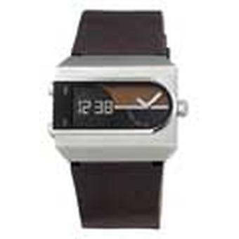 Fossila bränslen kvarts analog man klocka med JR9121 cowskin armband