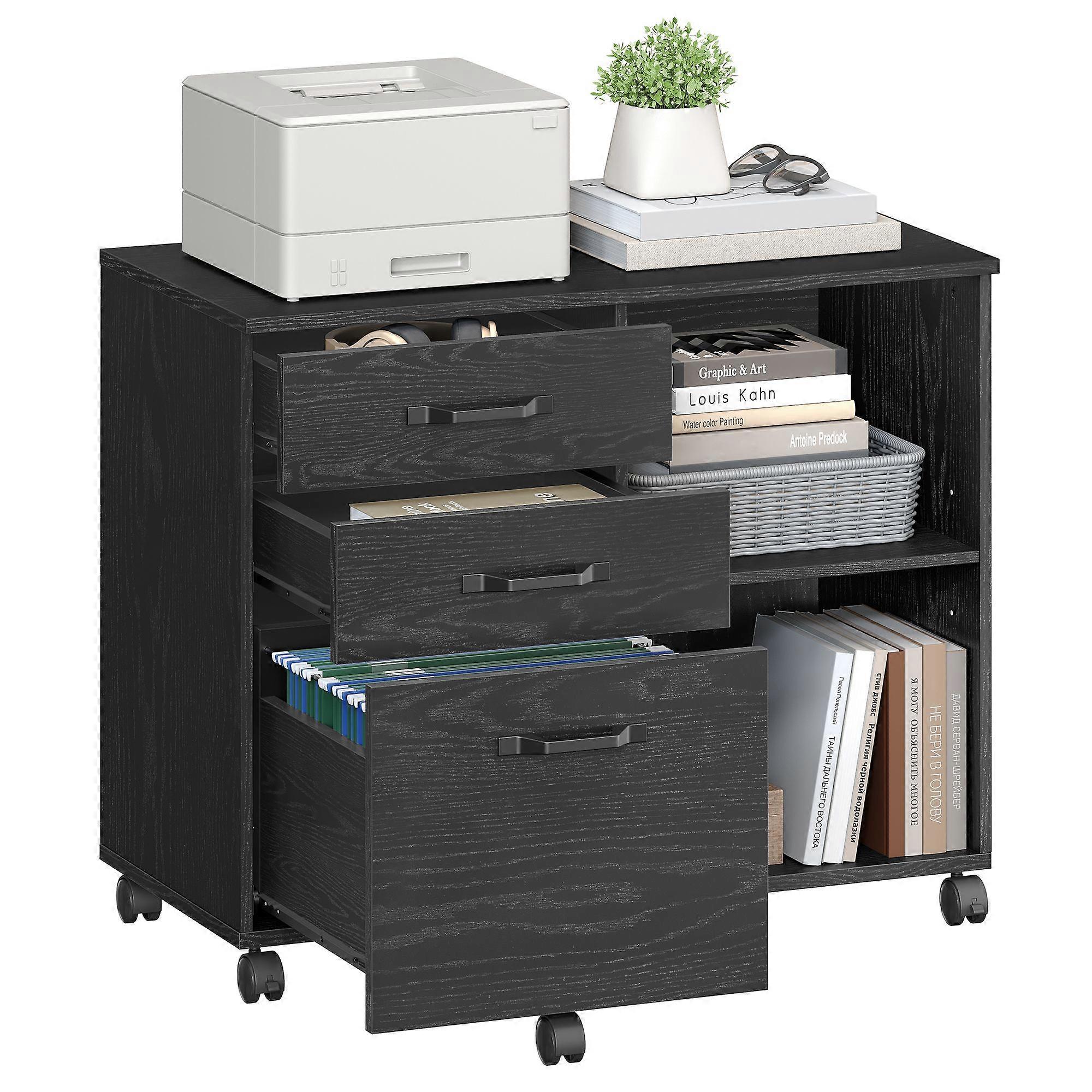 Lateral File Cabinet, Home Office Printer Stand, 3-Drawer
