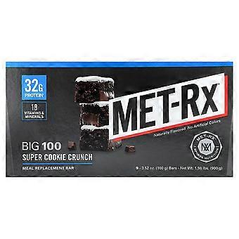 MET-Rx, Big 100, Mahlzeitenersatz-Riegel, Super Cookie Crunch, 9 Riegel, je 100 g (3,52 oz)