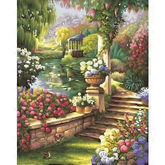 Romantic English Country Garden Colorful Flower Jigsaw Puzzle RNB1476