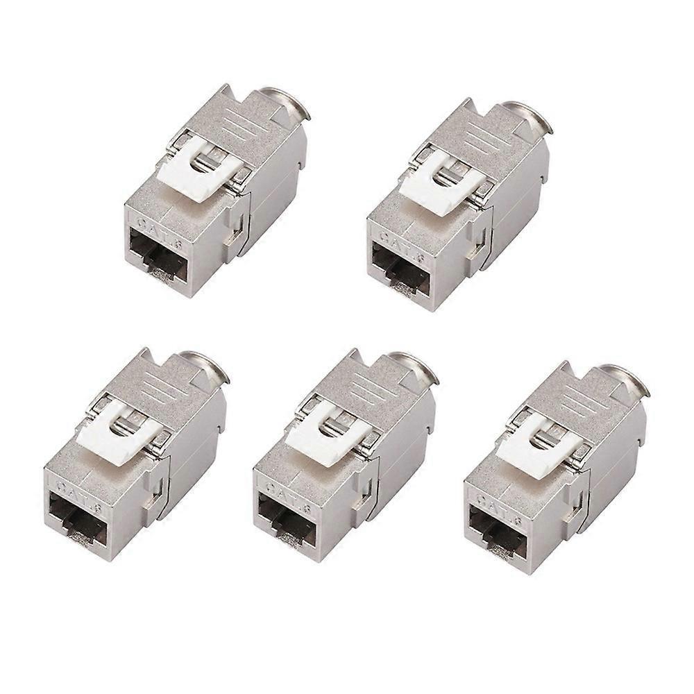 5PCS RJ45 Keystone Jack Module Tool-Less Type Shielded Zinc Alloy Module Self-Locking Network Coupler Adapter CAT6