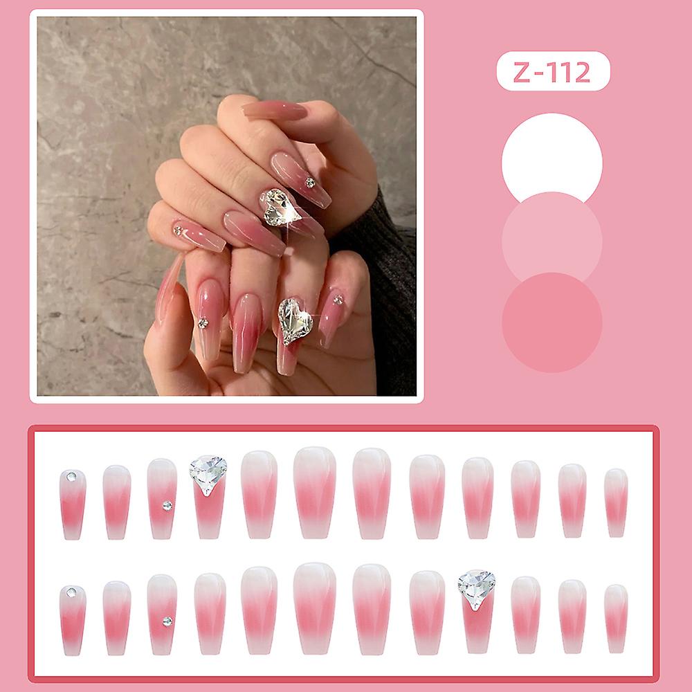 24pcs Flase Nail Reusable Uv Gel Acrylic False Nails
