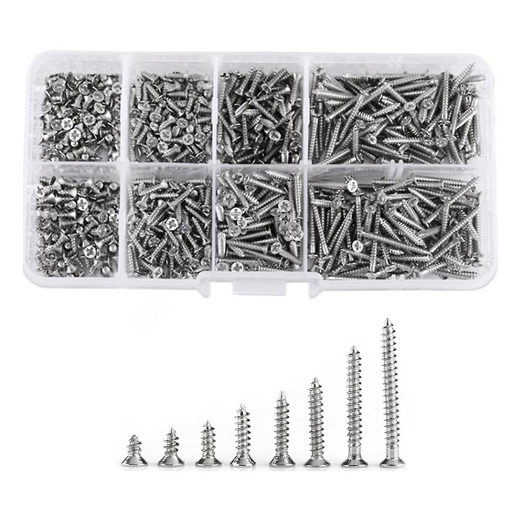 Self Tapping Screw Kit Lock Nut Wood Thread Nail Screw Sets M2 8 Sizes Included