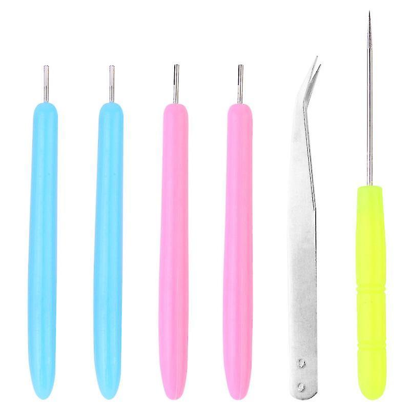 12.3X1.7cm Assorted Color Tweezers 6pcs Paper Rolling Tools Set Quilling Needle Pen For Art Craft Di