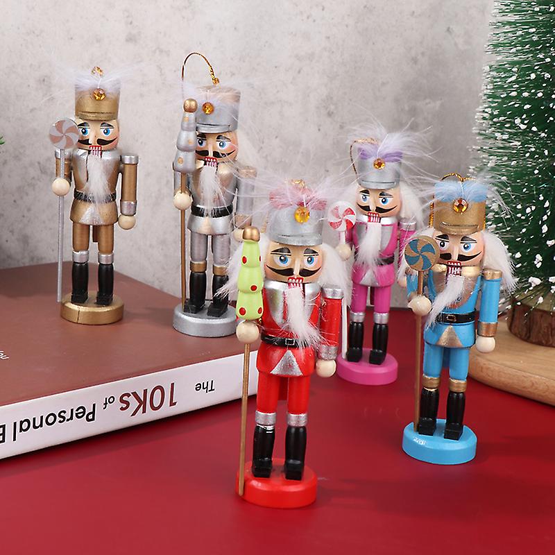 12cm Christmas Nutcracker Puppet Soldier Christmas Decor Doll Desktop Ornament